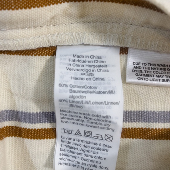 Madewell Striped Sleeveless Jumpsuit Size Large Tie Waist V-Neck Wide Leg - Picture 3 of 9